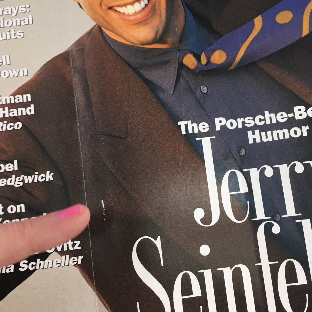 Cover of GQ Magazine May 1992 featuring Jerry Seinfeld, highlighting humor contributions and design from the early '90s.