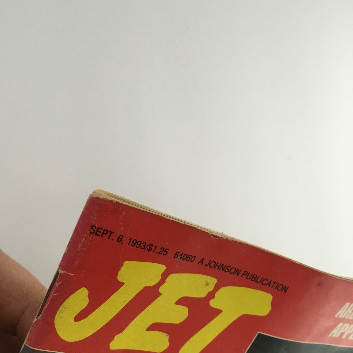 Close-up image of the top section of Jet Magazine from September 6, 1993, displaying the magazine title and publication date.