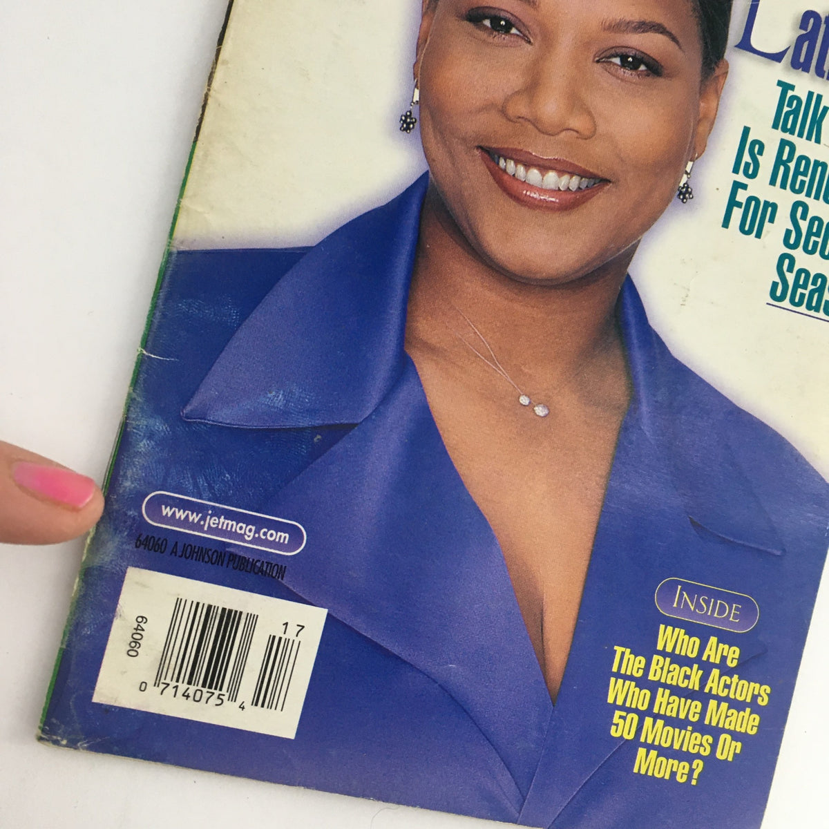 Back cover of Jet Magazine, April 24, 2000, showcasing Queen Latifah, includes details about the magazine and its cultural significance.