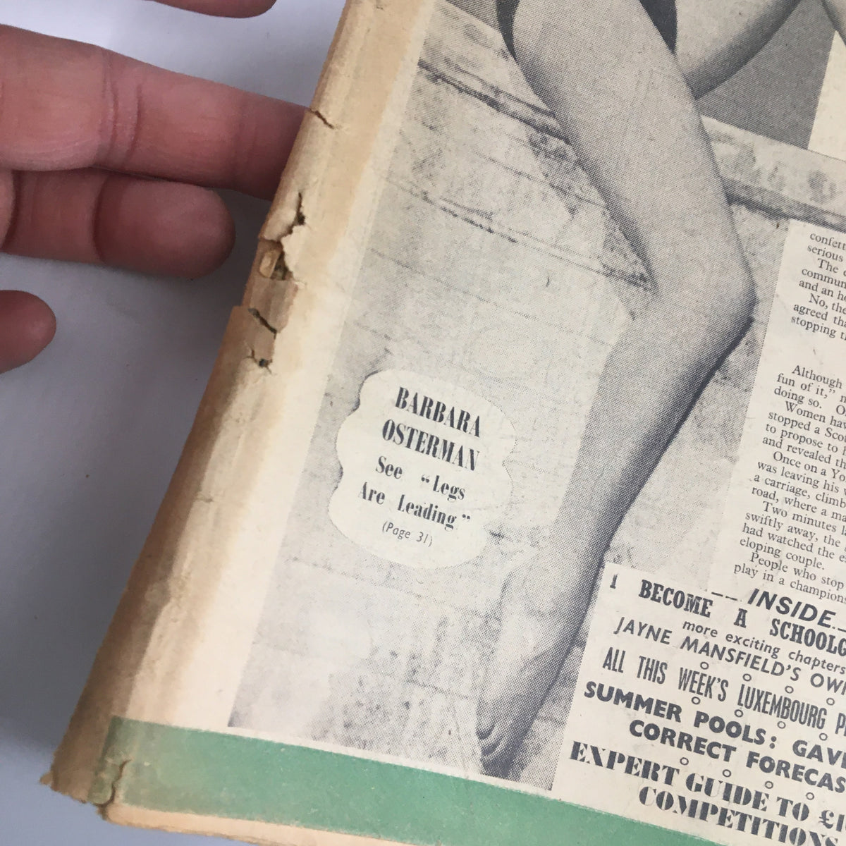 Vintage Tit-Bits Magazine June 8 1957 Barbara Osterman Legs Are Leading No Label