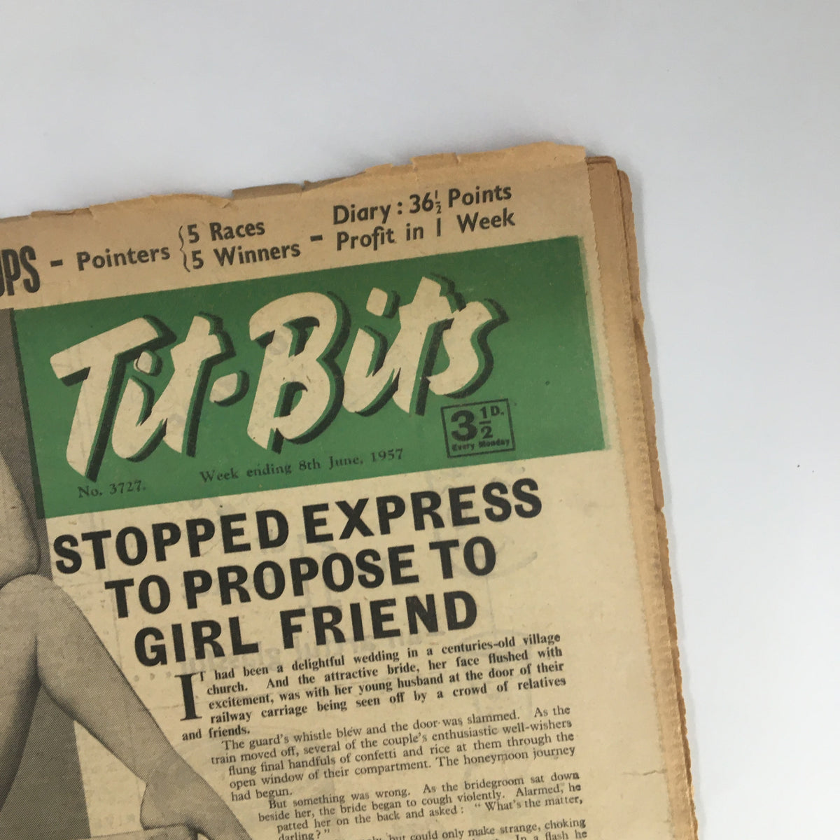Vintage Tit-Bits Magazine June 8 1957 Barbara Osterman Legs Are Leading No Label
