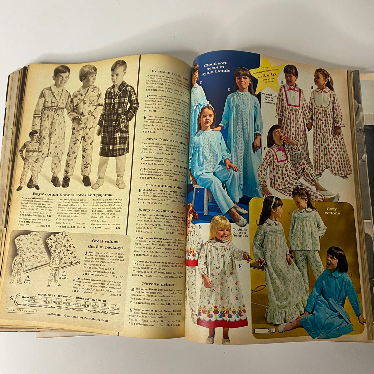 1967 Montgomery Ward Fall and Winter Catalog presenting cozy children's pajamas and lounge wear, showcasing vintage sleepwear styles for kids.