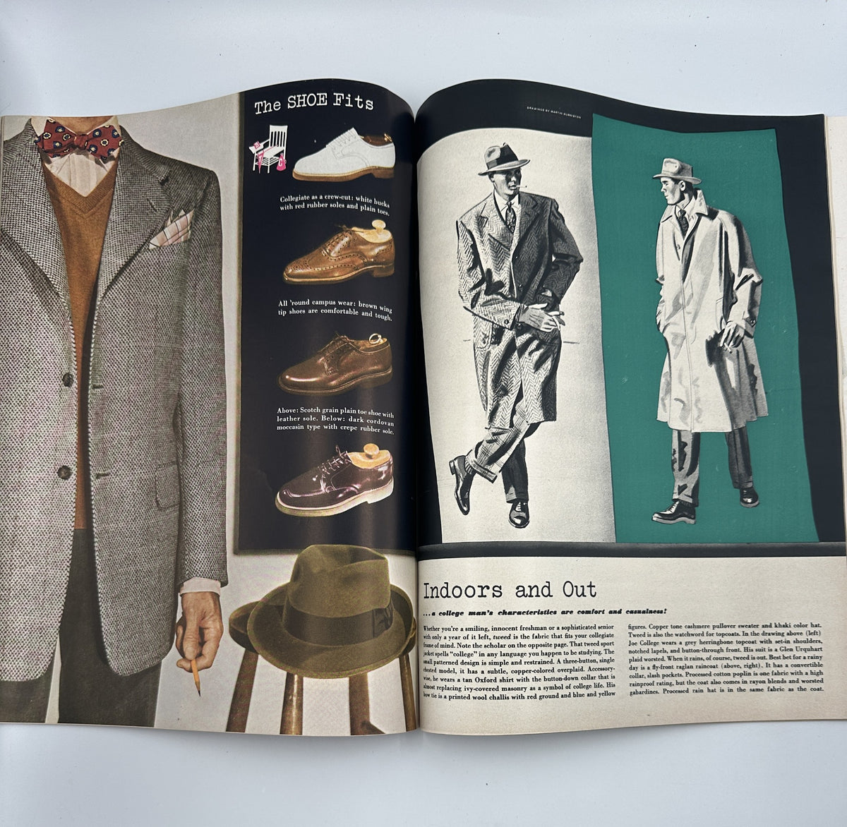 Esquire Magazine September 1950 Bob Hope Beauty and Publicity Custer w Pinup showcasing men's fashion with a stylish suit, elegant accessories, and grooming tips. Featured article titled 'The Shoe Fits', emphasizing classic men's clothing for college students.