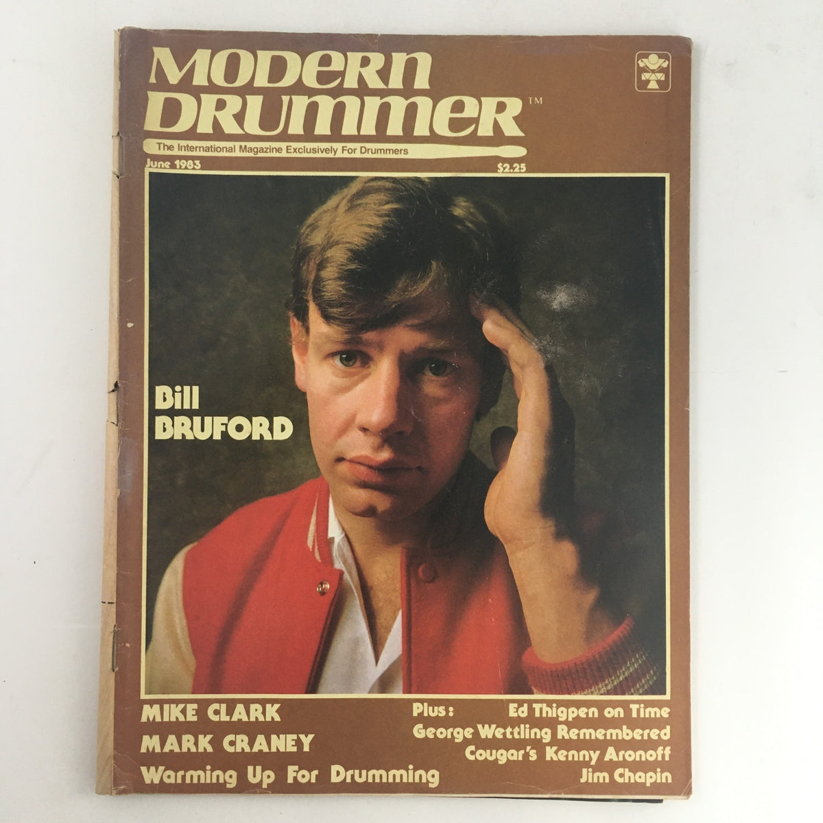 Cover of Modern Drummer Magazine June 1983 featuring Bill Bruford, Mike Clark, and Mark Craney, highlighting iconic drumming talents.