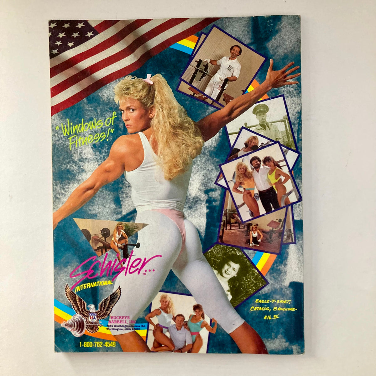 Cover of Joe Weider's Muscle & Fitness Magazine July 1989 featuring a fitness model displaying 'Windows of Fitness,' highlighting vintage workout styles and fitness culture.