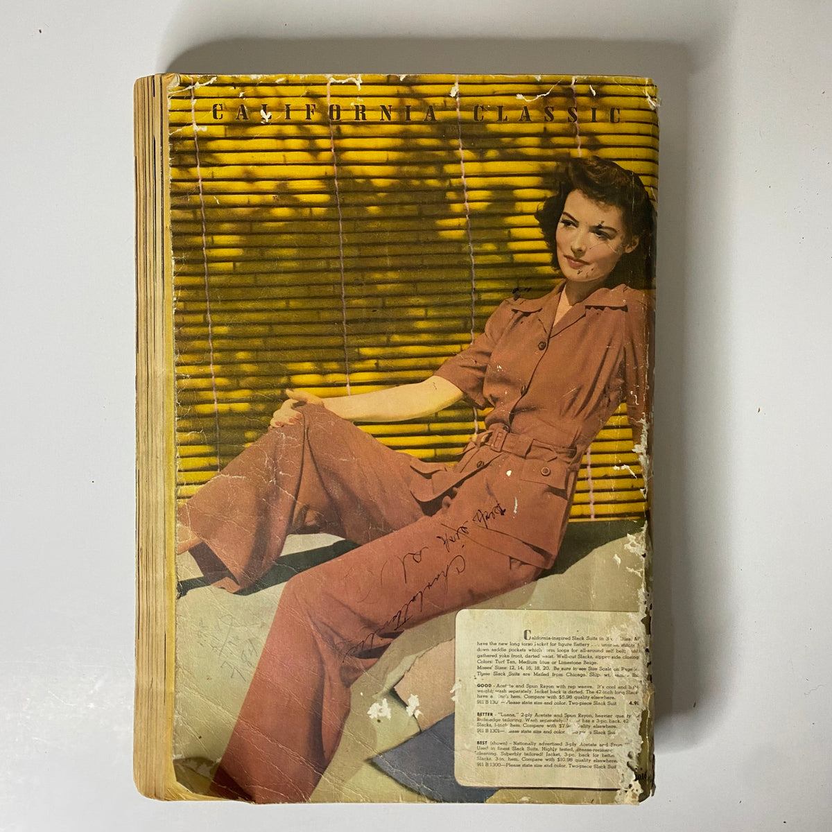 1942 Montgomery Ward Spring and Summer Catalog cover depicts a stylish woman in vintage fashion, showcasing a classic outfit against a vibrant background, a representation of mid-century style.