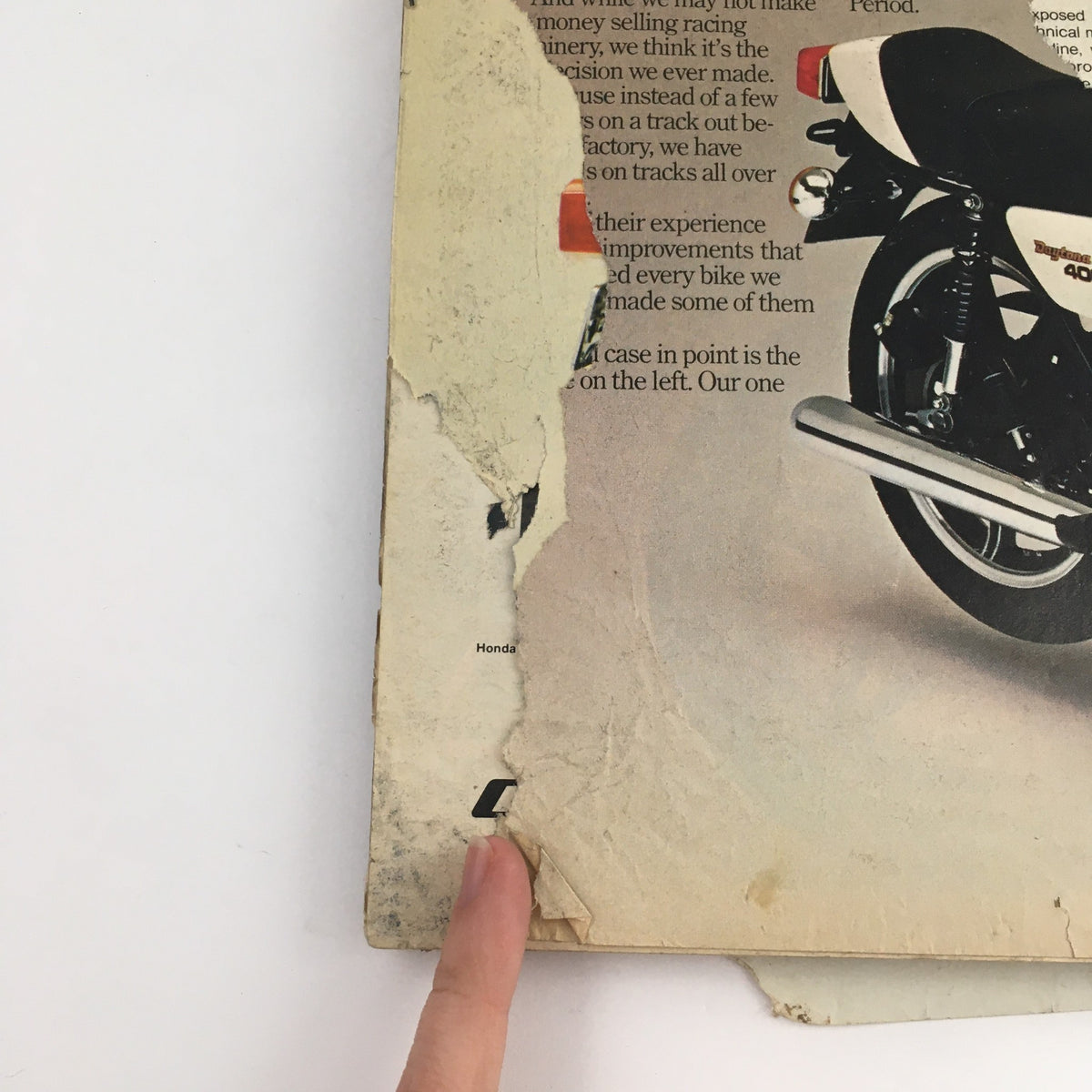 Another inside page of Cycle Magazine April 1979 showing a motorcycle and discussions around performance enhancements.