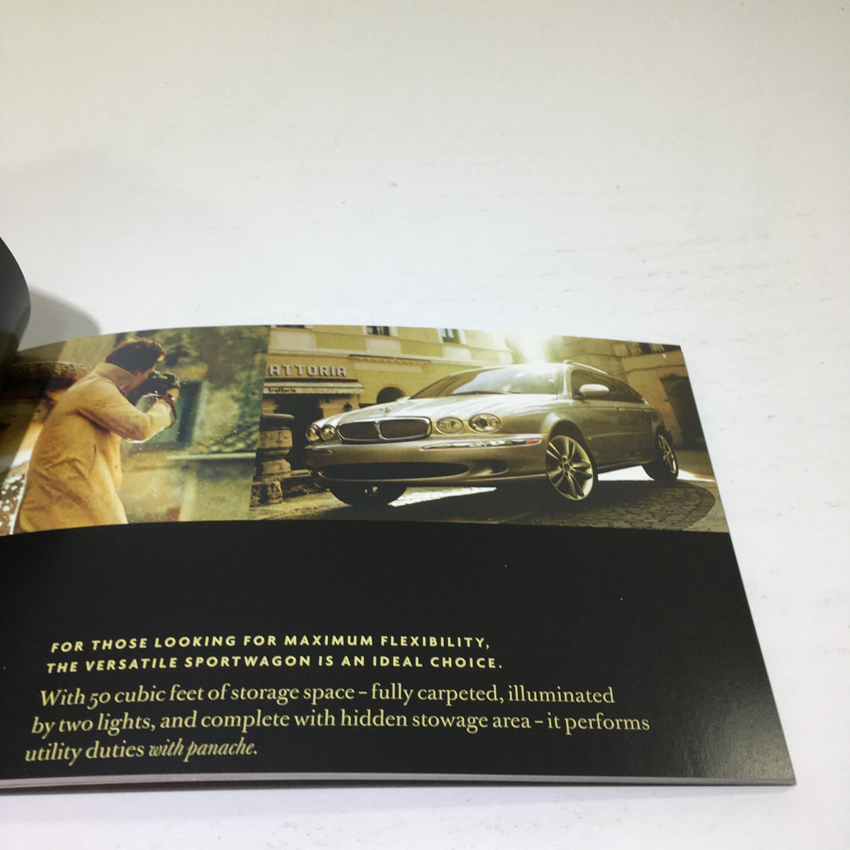 Interior page of the 2007 Jaguar PG 28 Dealership Car Auto Brochure Catalog highlighting the versatile Jaguar Sportwagon with a descriptive message.