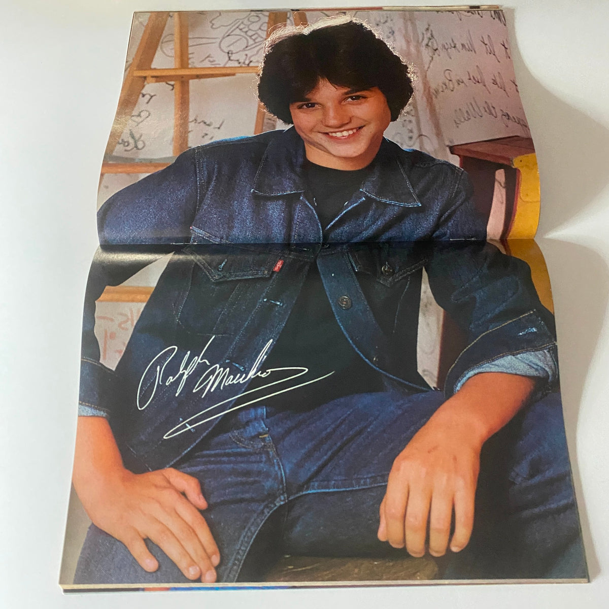 Double-page pin-up poster of Ralph Macchio in Tiger Beat Magazine June 1981, showcasing the beloved teen idol in stylish denim attire.