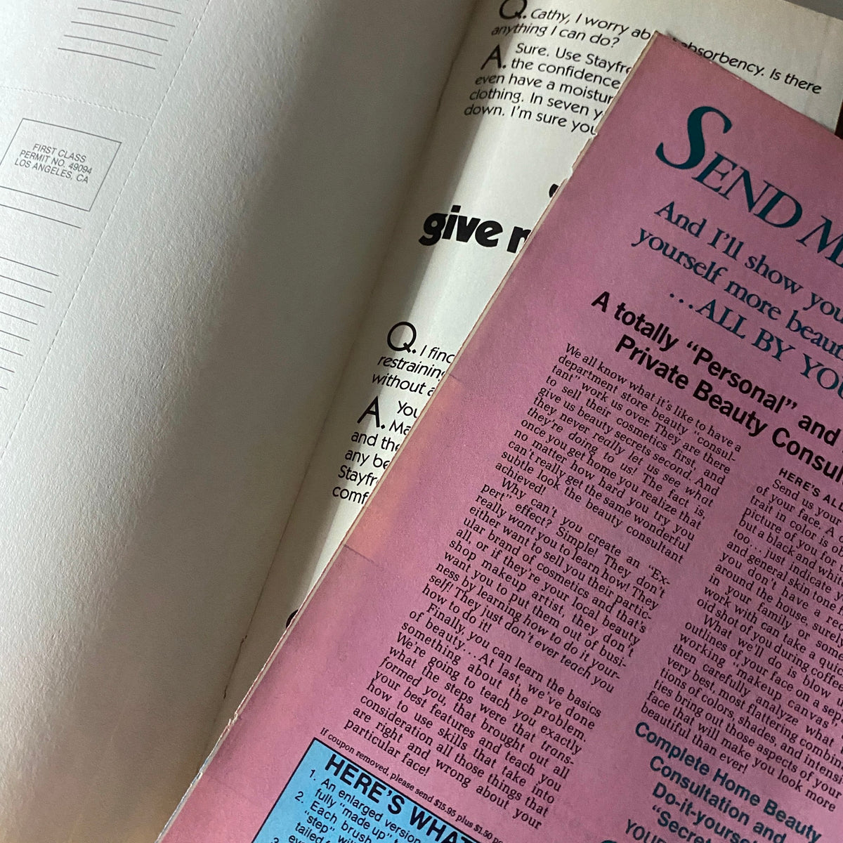 Close-up of pages from the December 1980 issue of Tiger Beat Magazine featuring articles and images regarding beauty and lifestyle tips.