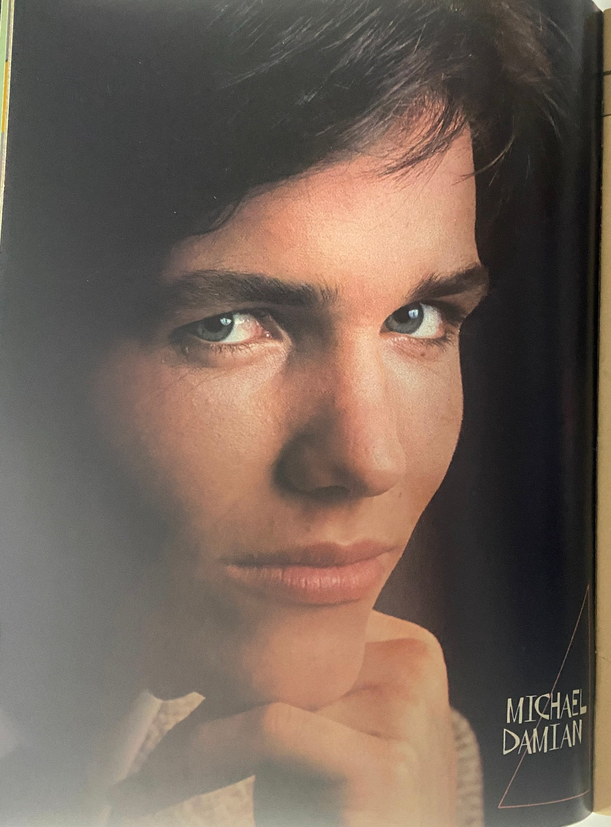 Image of Michael Damian featured in Tiger Beat Magazine October 1980, highlighting the teen idol's charm with a thoughtful pose.