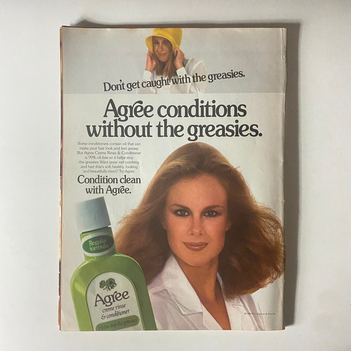 Vintage advertisement for Agree hair conditioner featured in Tiger Beat Star Magazine December 1981, demonstrating popular beauty products of the time.