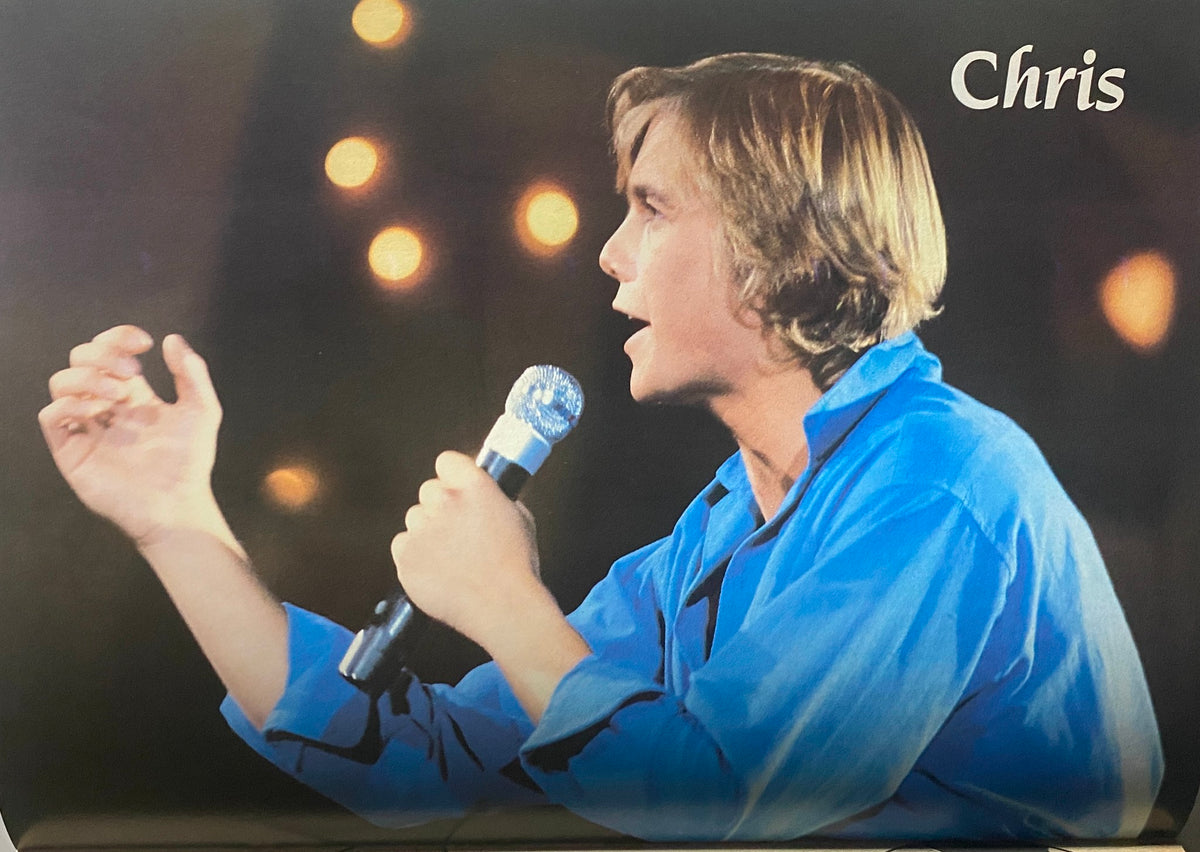 Scott Baio performing on stage in the Tiger Beat Star Magazine November 1982 issue, showcasing his charming stage presence and vibrant energy.