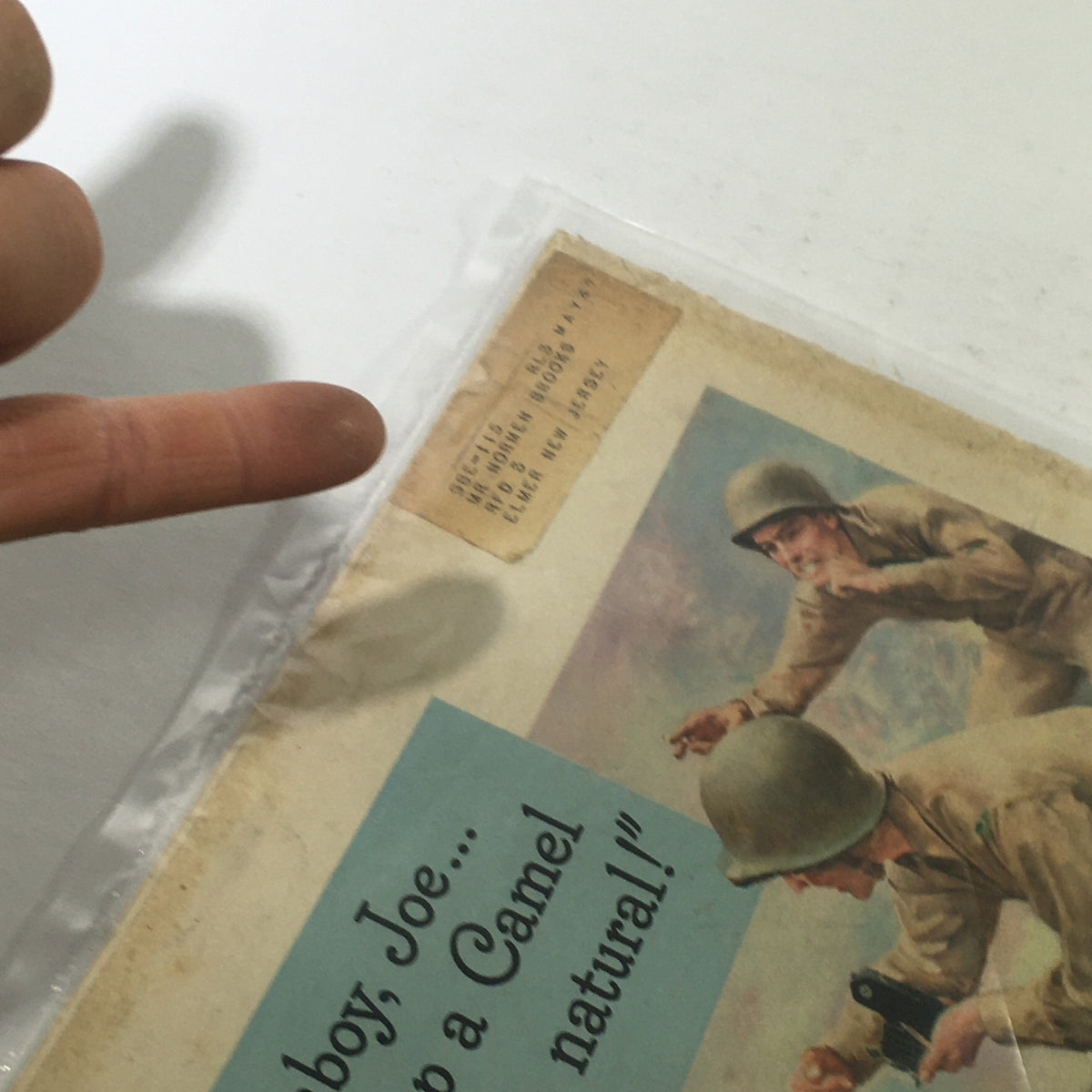 Image showing the back cover of Look Magazine: August 22, 1944, highlighting an advertisement and two soldiers in military attire, capturing wartime culture.
