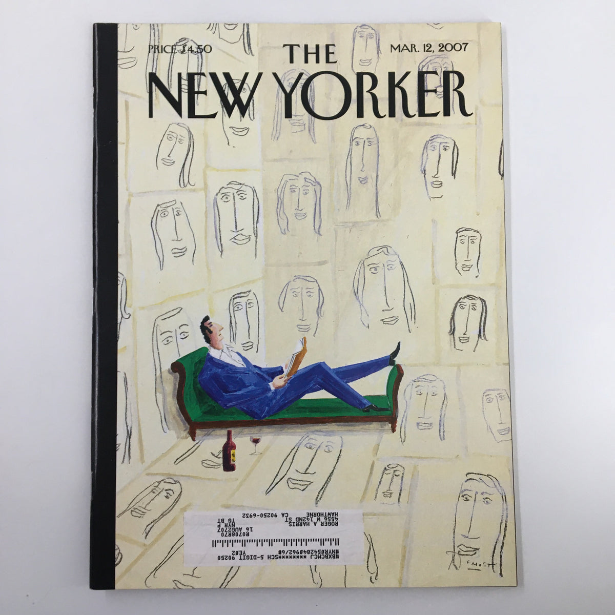 Cover of The New Yorker Magazine, March 12, 2007, featuring an illustration related to the article The Man Who Loved Women by Benoit van Innis.