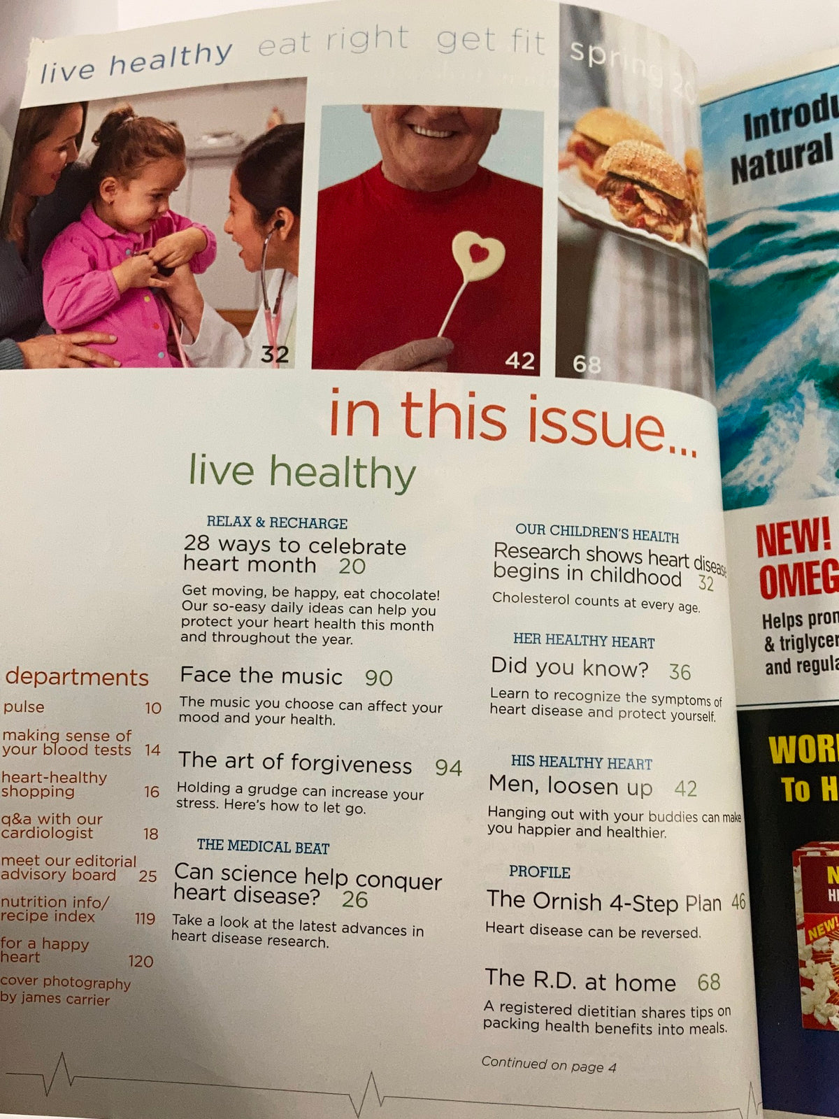 Inside page of Better Homes & Gardens Magazine Spring 2006, highlighting articles on healthy living with images of families, wellness tips, and a preview of topics covered in the issue.
