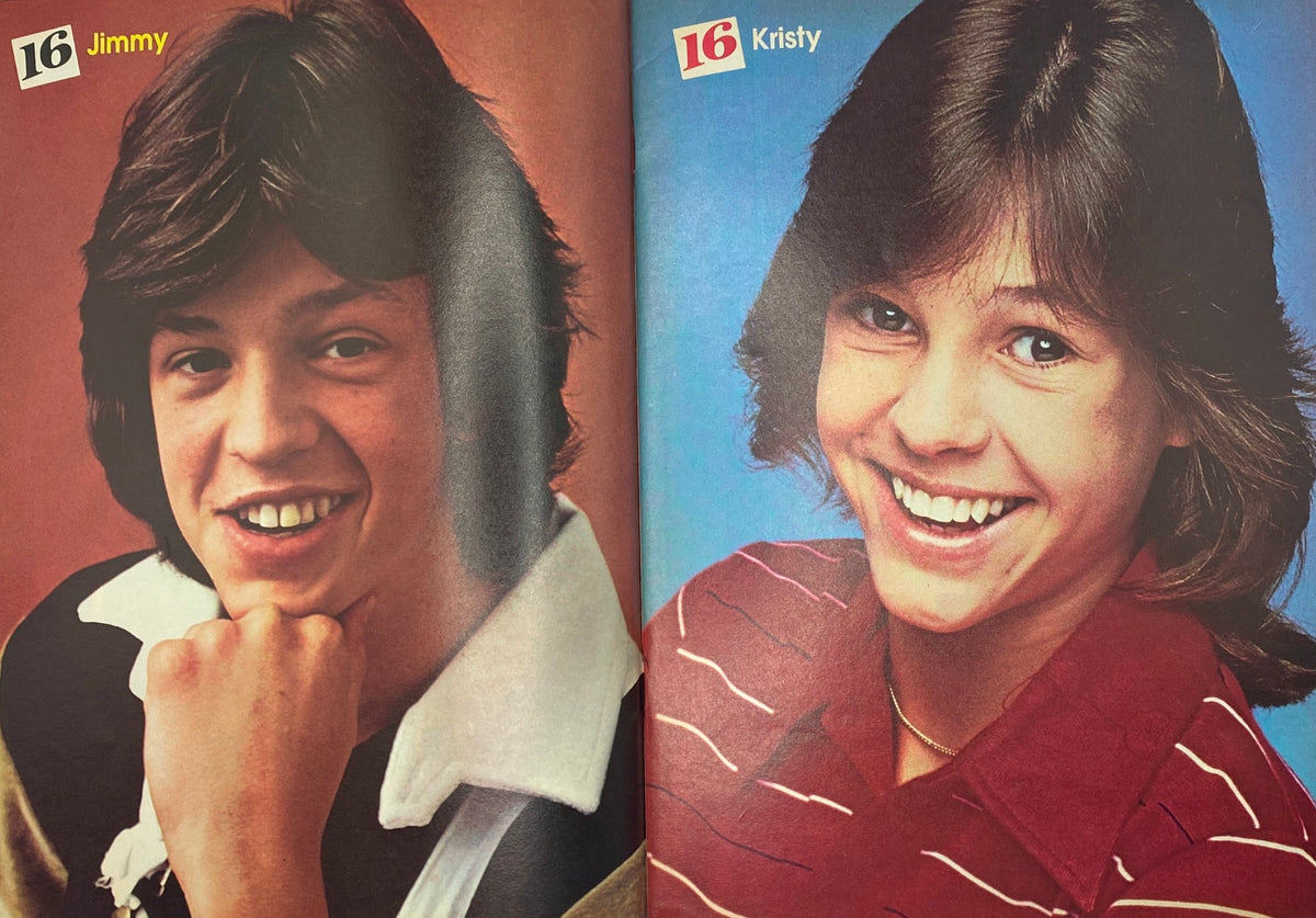 16 Magazine September 1979 spread featuring Jimmy McNichol on the left and Kristy McNichol on the right, capturing youth culture and celebrity appeal.