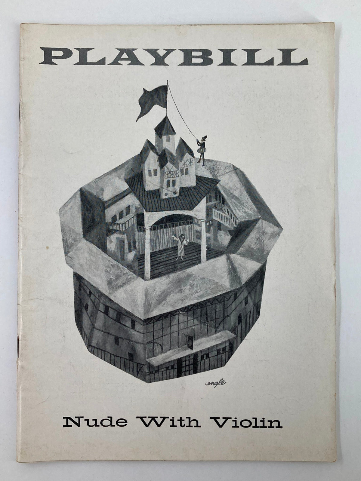 1957 Playbill from Belasco Theatre featuring the cover design of 'Nude with Violin,' showcasing an artistic depiction of a theater stage.
