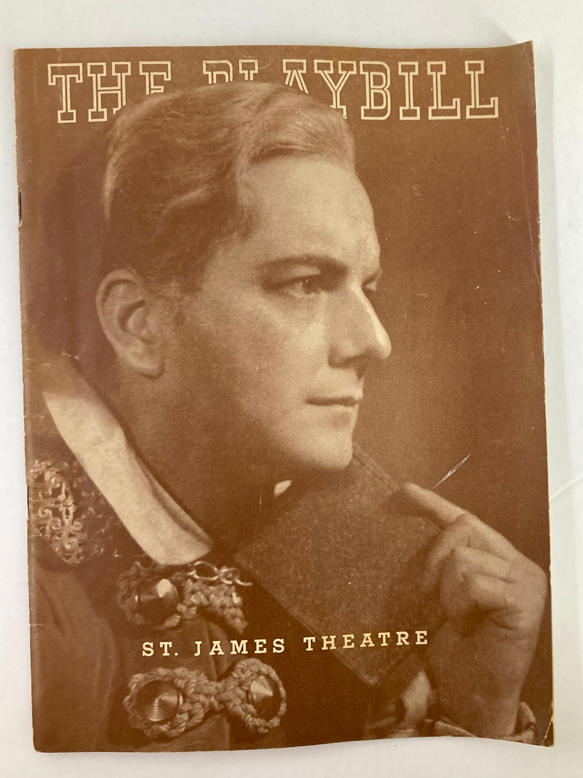 1939 Playbill from St. James Theatre featuring Donald Arbury as Hamlet, showcasing a vintage theatrical piece with intricate detailing.
