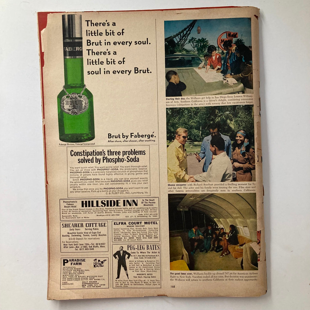 Back cover of VTG Ebony Magazine June 1970 featuring advertisements and lifestyle promotions, encapsulating the culture of the era.