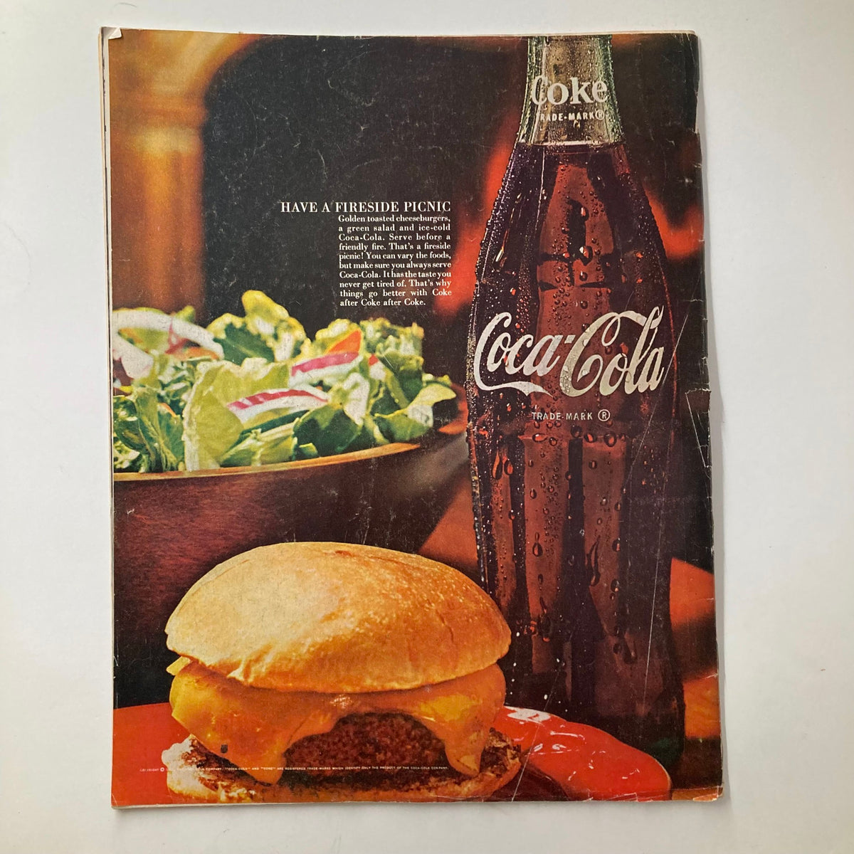 Back cover of Saturday Evening Post Magazine January 14, 1967 featuring a vintage advertisement for Coca-Cola and a food item, illustrating popular culture in the 1960s.