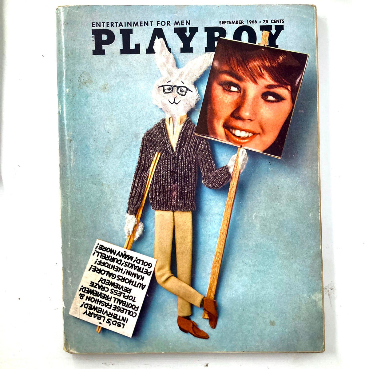 Cover of VTG Playboy Magazine September 1966 featuring whimsical artwork and the stunning Dianne Chandler, showcasing vintage vibes and '60s culture.