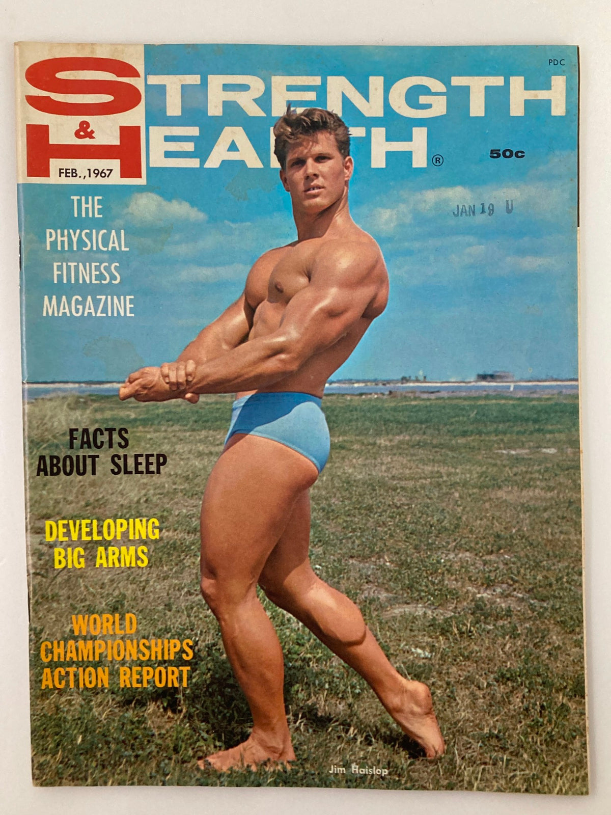 VTG Strength & Health Magazine February 1967 Vol 35 #2 featuring a muscular man on the cover, showcasing fitness culture and bodybuilding trends of the 1960s.