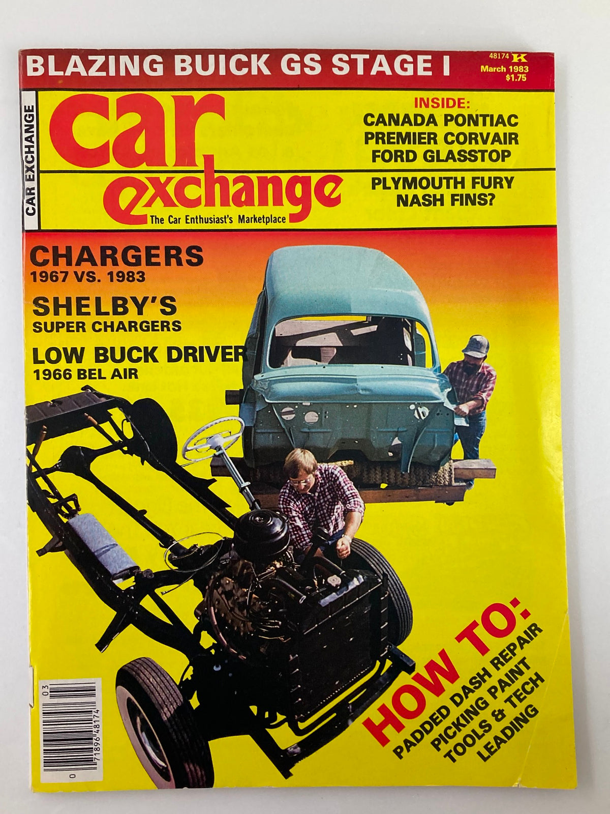 Cover of VTG Car Exchange Magazine March 1983 Vol 5 #3 featuring a vibrant layout with car-related content, including 'Chargers 1967 vs. 1983', showcasing the timeless appeal of classic automobiles.
