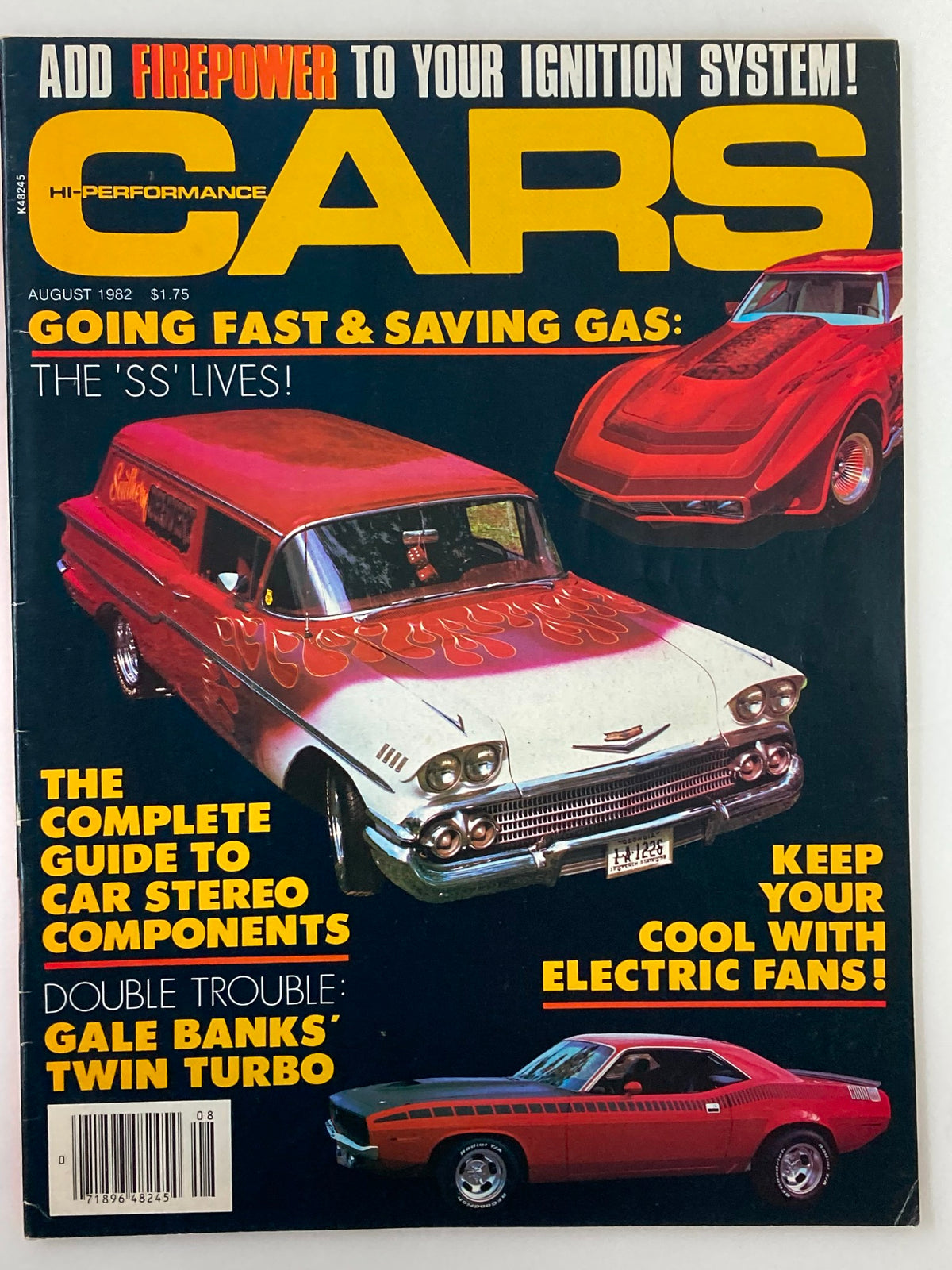 VTG Cars Magazine August 1982 cover featuring classic cars, highlighting 'The Complete Guide to Car Stereo Components' and automotive culture of the early 1980s.
