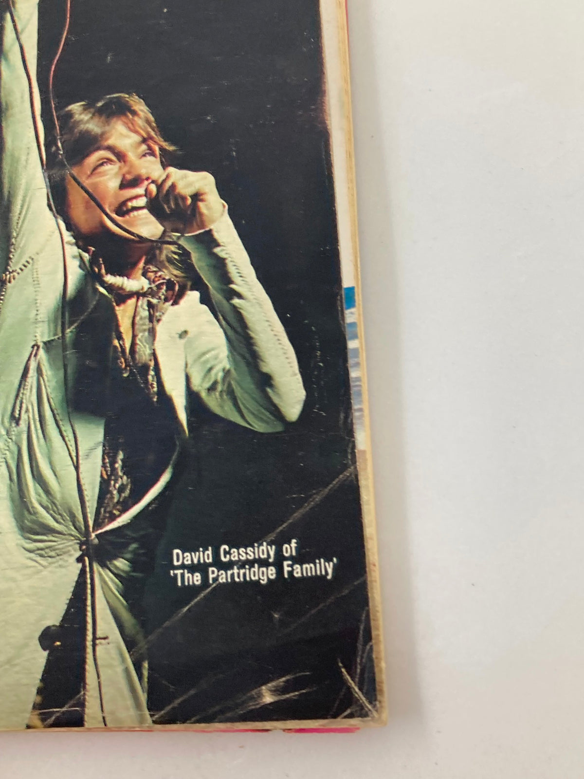 TV Guide Magazine July 15, 1972 cover detail showcasing David Cassidy of 'The Partridge Family' with a microphone.