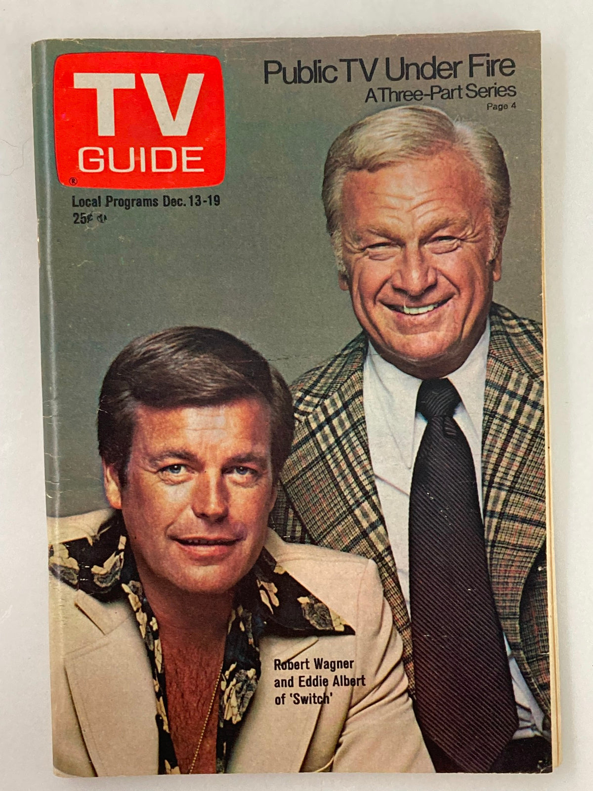 Cover of TV Guide Magazine December 13 1975 featuring Robert Wagner and Eddie Albert, showcasing the iconic television shows of the era.