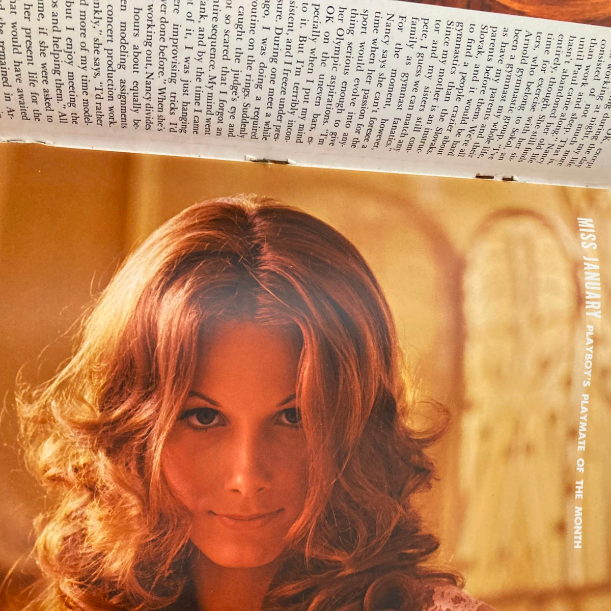Interior page of VTG Playboy Magazine January 1974 displaying Miss January, Playboy's Playmate of the Month.