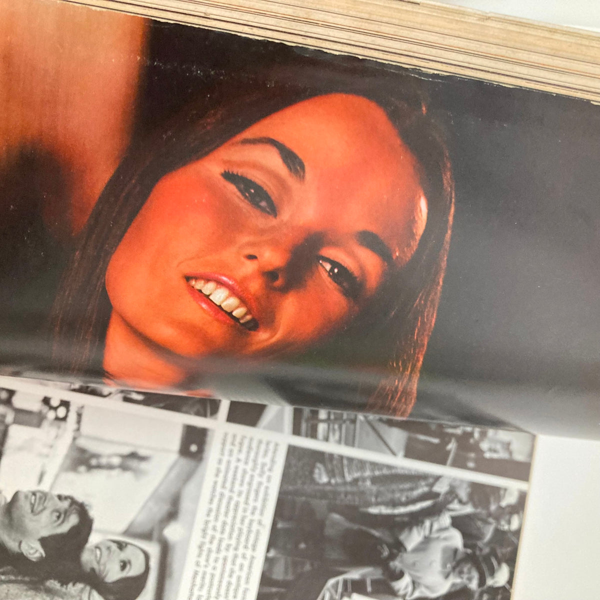 Interior page of VTG Playboy Magazine May 1969, highlighting a vintage photograph of a model, showcasing the centerfold art.