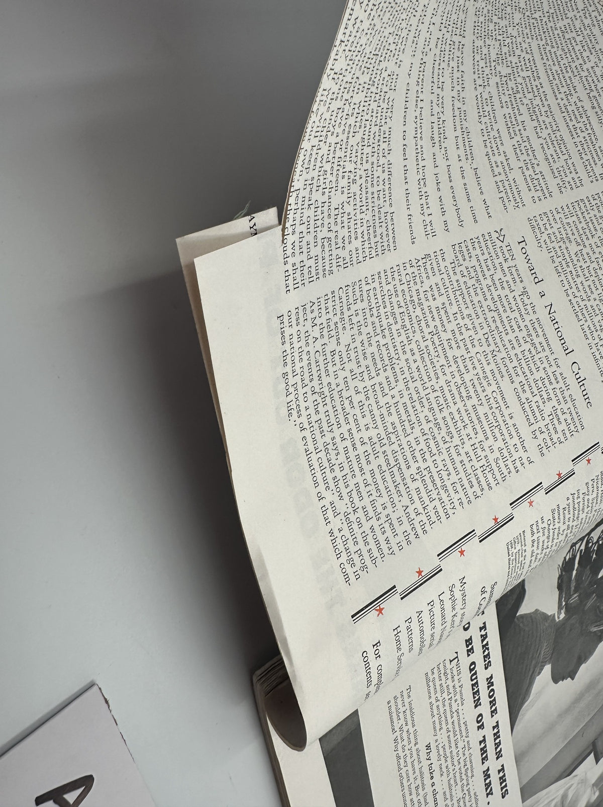 Inside view of Woman’s Home Companion Magazine June 1936, displaying articles and text layout, revealing the magazine's reader condition.