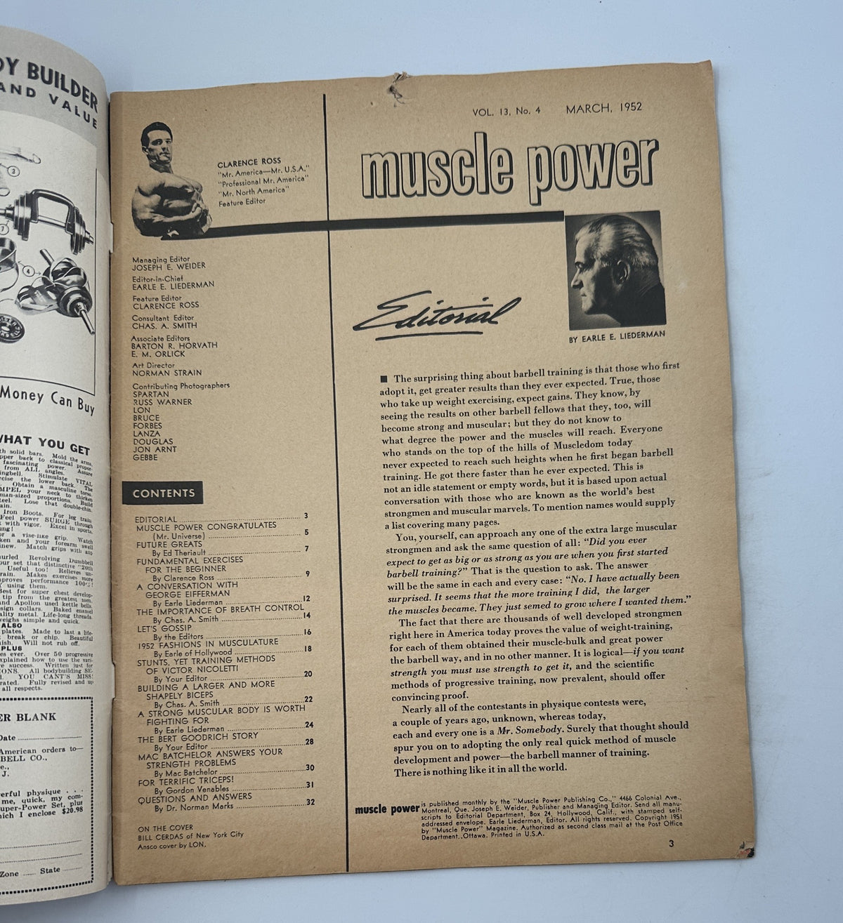 Muscle Power March 1952 | Bill Cerdas - Vintage