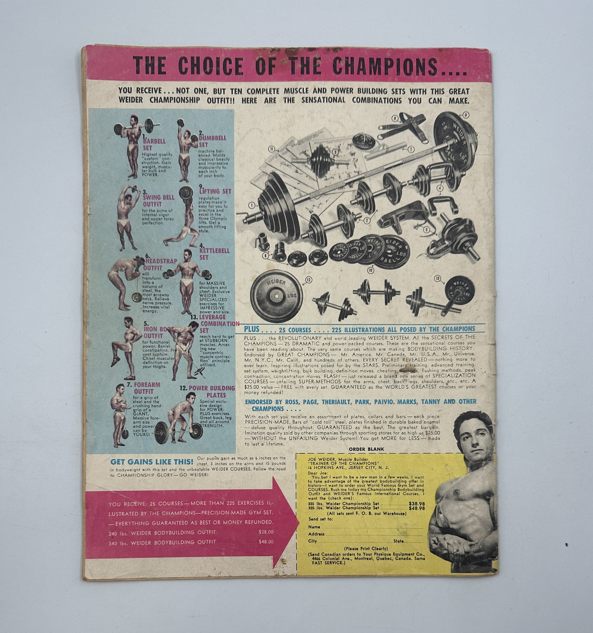 Muscle Power Magazine December 1951 featuring Marvin Eder on the cover, showcasing various exercises and bodybuilding equipment for muscle development, highlighting the theme 'The Choice of the Champions'.