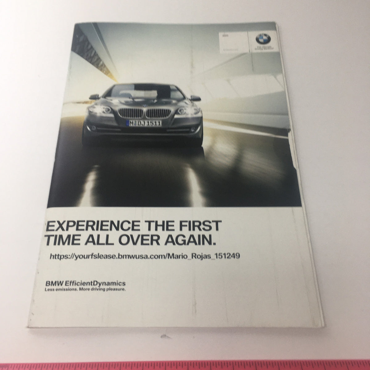 Cover of the 1994-2010 BMW Full Line 3 Series Model Dealership Car Auto Brochure Catalog featuring a sleek BMW vehicle and the tagline 'Experience the first time all over again'.