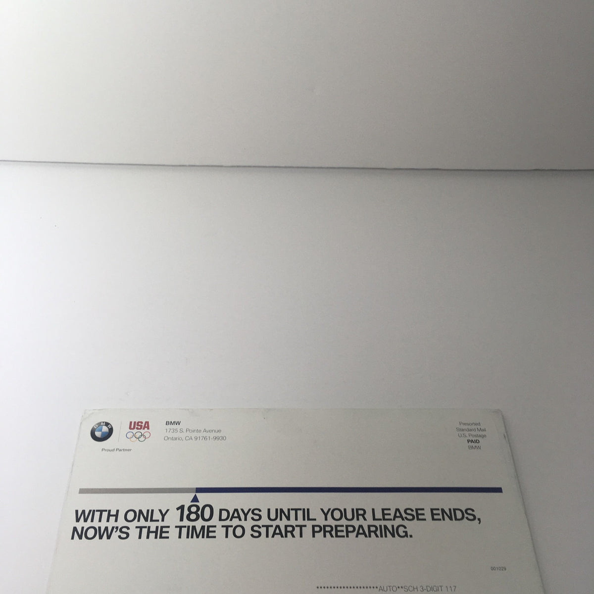 Back cover of the 1994-2010 BMW Full Line 3 Series Model Dealership Car Auto Brochure Catalog showing lease information with BMW branding.