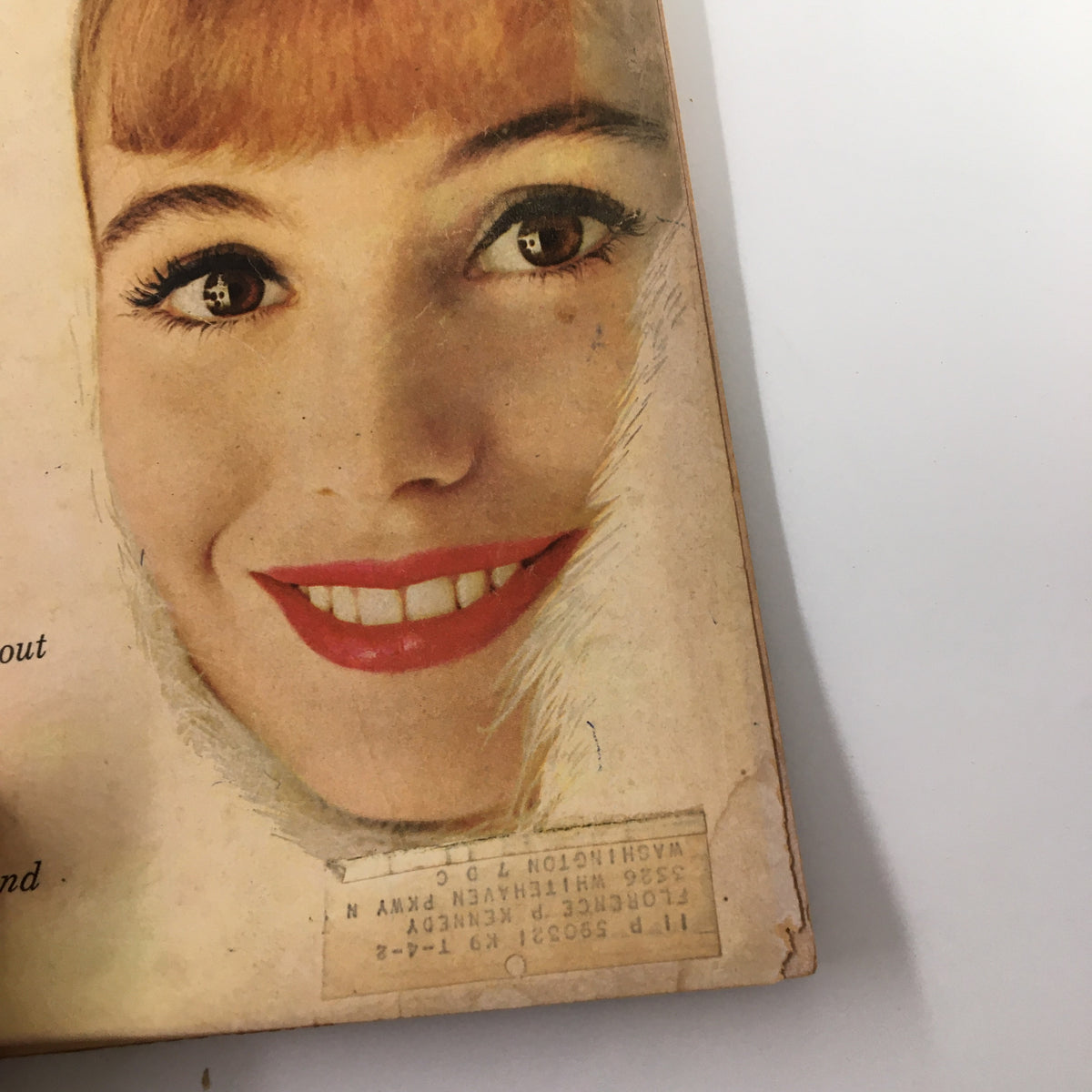 Close-up of the VTG Redbook Magazine January 1960 cover showcasing Queen Elizabeth's New Baby and vintage aesthetic.