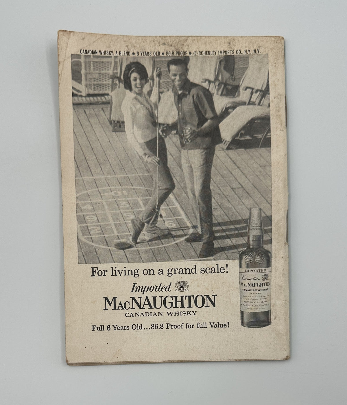 Cover image of Jet Magazine dated January 21, 1965, featuring Mrs. Hobart Taylor, illustrating vintage design and original advertisement for MacNaughton Canadian Whisky.