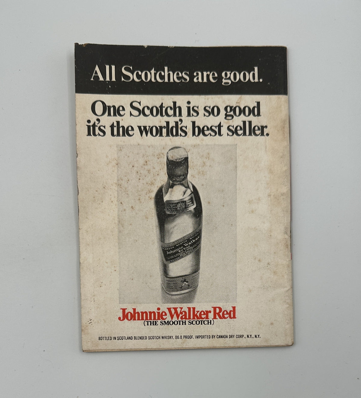 Back cover of Jet Magazine June 6, 1968, featuring an advertisement for Johnnie Walker Red Scotch, emphasizing its popularity.