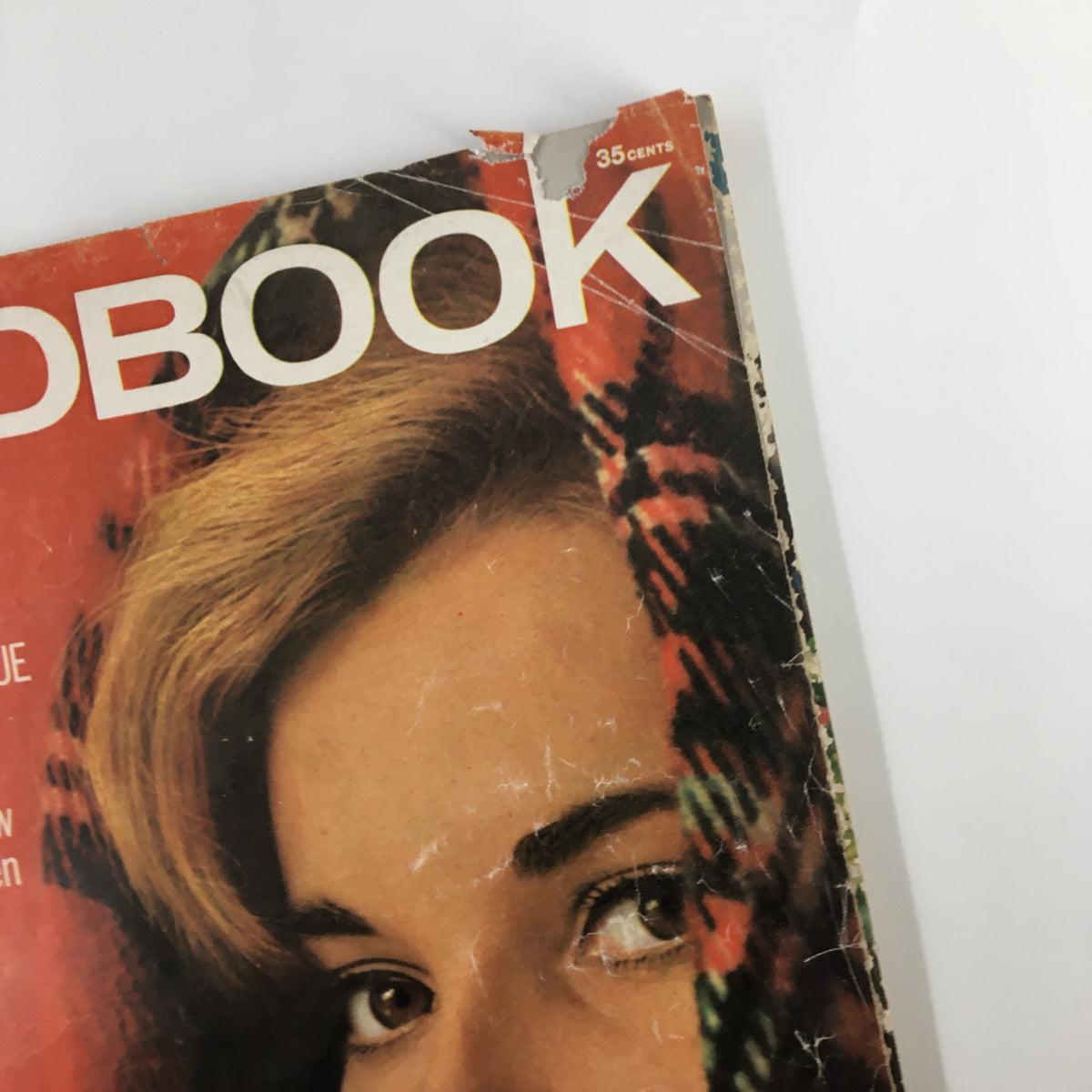 Close-up view of the VTG Redbook Magazine from November 1963 cover, focusing on the young woman's face and the magazine title 'Redbook'.