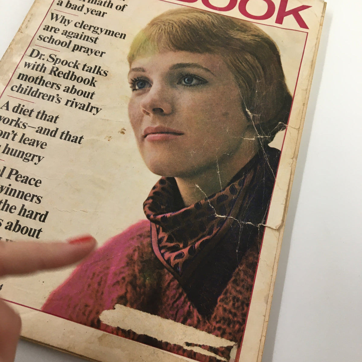 Cover of VTG Redbook Magazine January 1965 featuring a young woman with short blonde hair, showcasing articles related to John Glenn and diet tips.