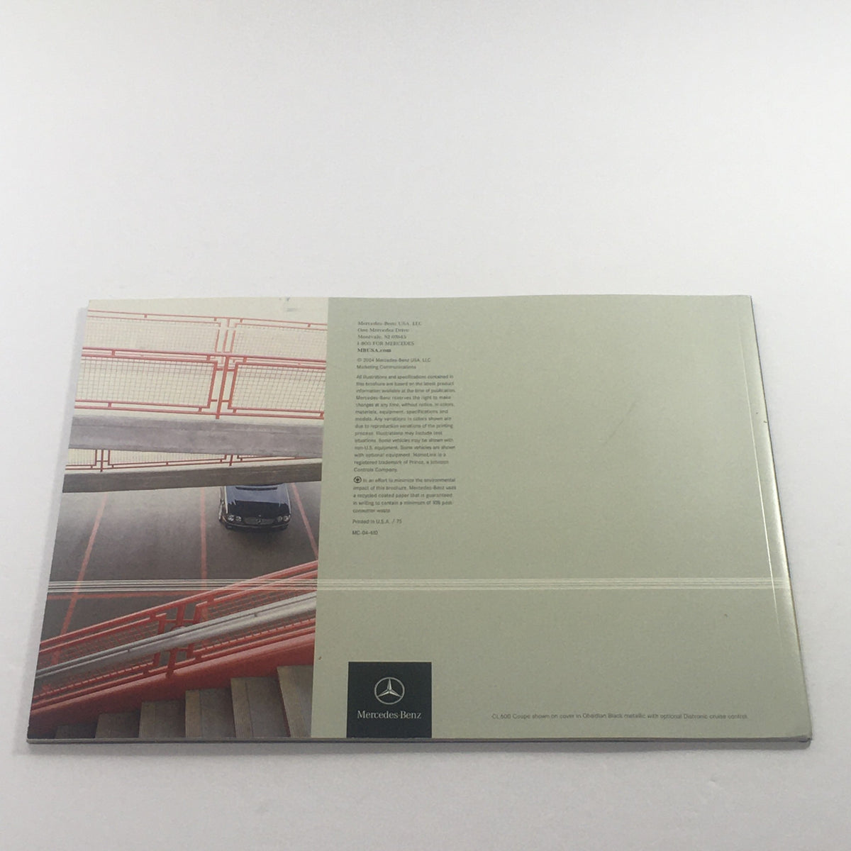 Back cover of the 2005 Mercedes-Benz CL-Class dealership car auto brochure catalog, featuring minimalist design and brand logo.