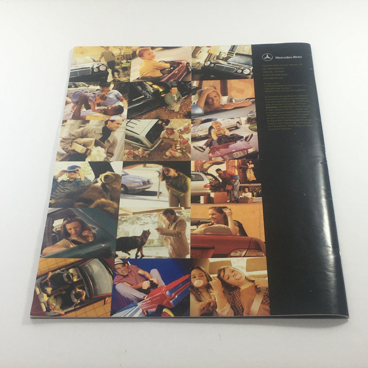 1999 Mercedes-Benz E-Class Dealership Car Auto Brochure Catalog featuring a collage of lifestyle images emphasizing the connection between Mercedes-Benz and its customers.