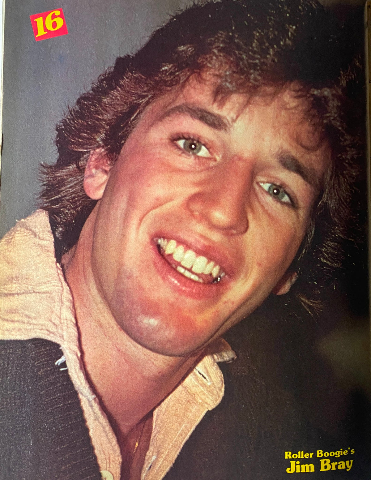 16 Magazine June 1980 featuring Jim Bray with a bright smile and stylish attire, representing the pop culture of the early '80s.