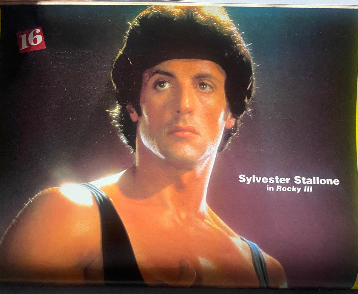 16 Magazine October 1982 cover featuring Sylvester Stallone in Rocky III, highlighting 1980s pop culture and celebrity.