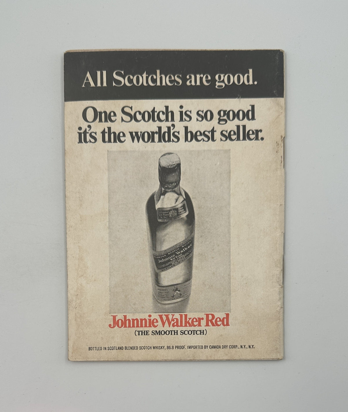 Back cover of Jet Magazine dated February 13, 1969, showcasing an advertisement for Johnnie Walker Red Scotch whiskey.