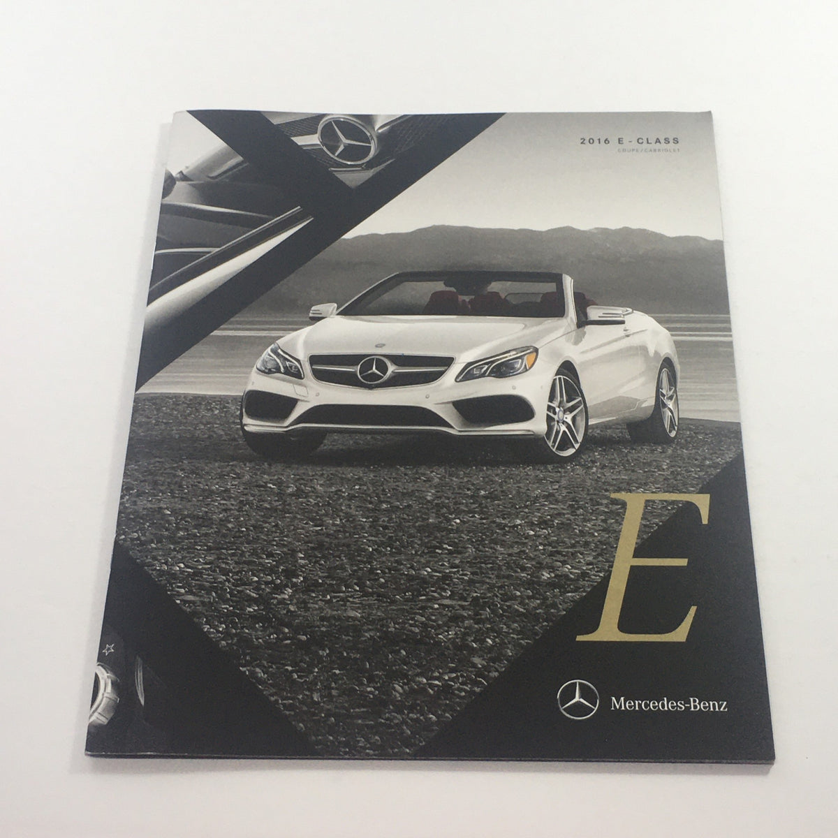 2016 Mercedes-Benz E-Class Coupe/Cabriolet Dealership Car Auto Brochure Catalog featuring a sleek white convertible on a scenic backdrop.