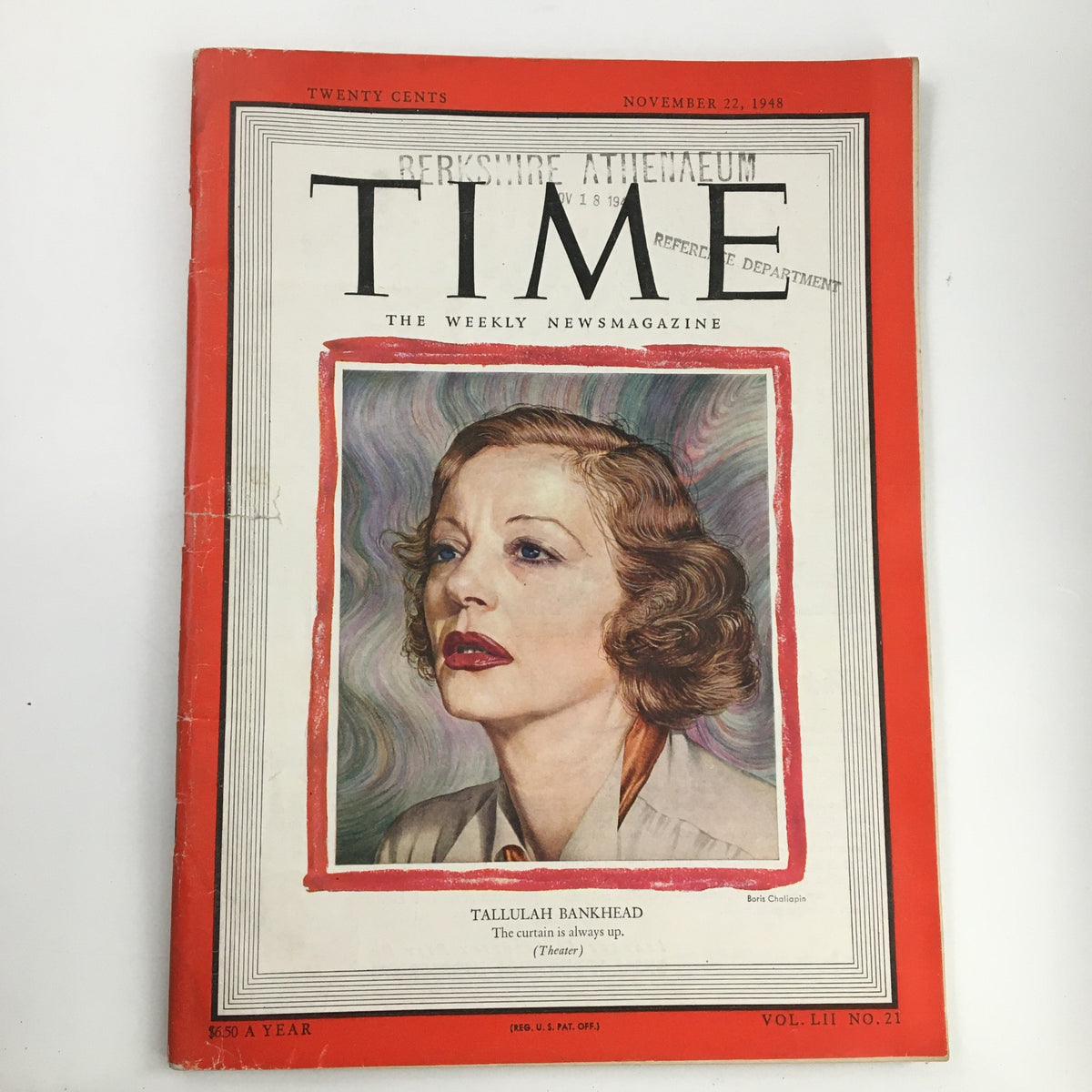 Time Magazine November 22 1948 Vol 52 #21 American Actress Tallulah Bankhead